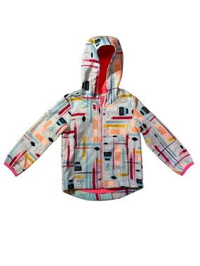 Cat & Jack colorful Crayon Print Hooded rain‎ Jacket perfect for spring
